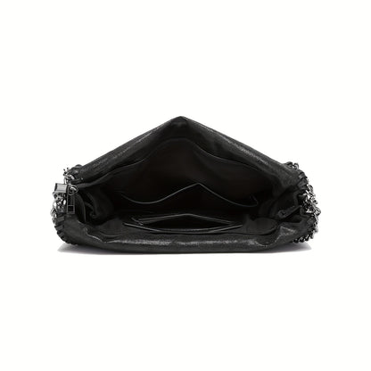 Bolsa Feminina Top Handle & Crossbody – Tote Espaçosa em Preto com Corrente