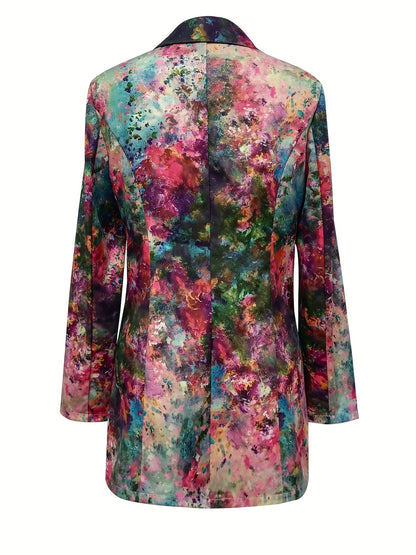 Blazer Feminino Letter Print – Corte Solto, Botão Único