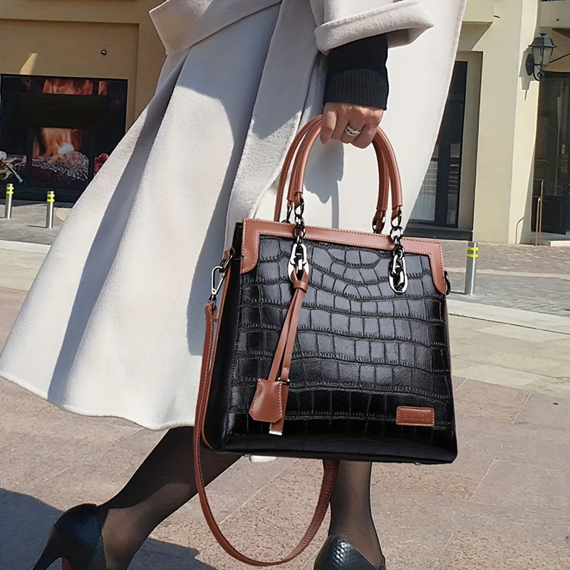 Bolsa Feminina Tote Multi-Way – PU Couro com Alça Destacável & Design Versátil