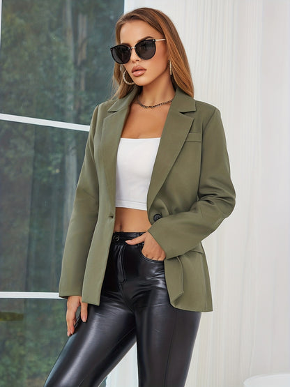 Conjunto Feminino Executivo 2 Peças – Blazer Single-Breasted + Calça Reta