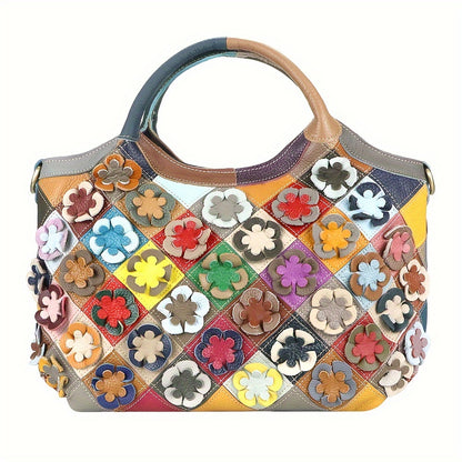 Royal Bagger Top Handle Satchel – Bolsa Feminina de Couro Genuíno com Estampa Xadrez, Top Handle e Grande Capacidade