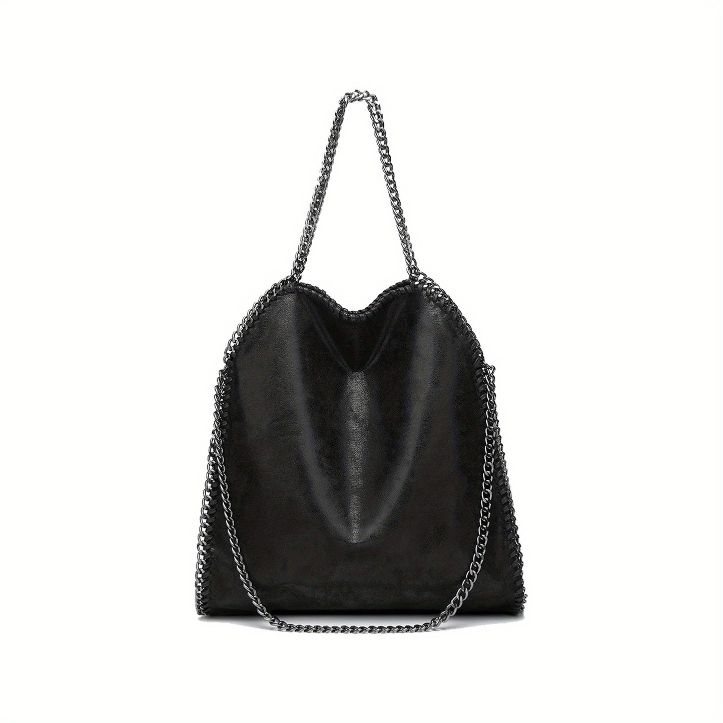 Bolsa Feminina Top Handle & Crossbody – Tote Espaçosa em Preto com Corrente