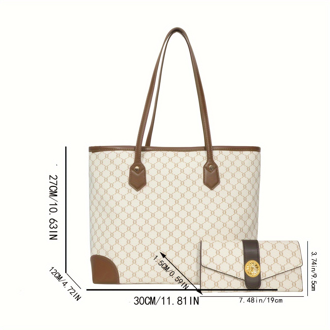 Bolsa Tote Feminina Texturizada com Carteira – Estilo Clássico e Elegância para o Dia a Dia