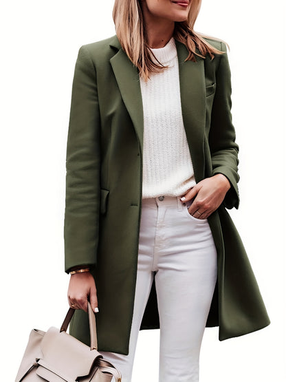 Sobretudo Wool-Blend Lapela – Elegância Inverno