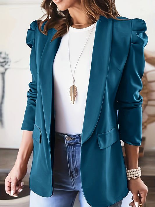 Blazer Feminino Alfaiataria Gola Lapela – Estilo Escritório & Casual