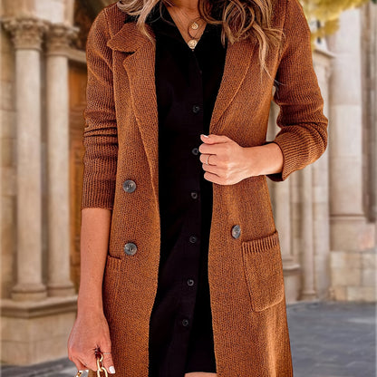 Cardigã Longo Lapela Elegante – Versatilidade Refinada