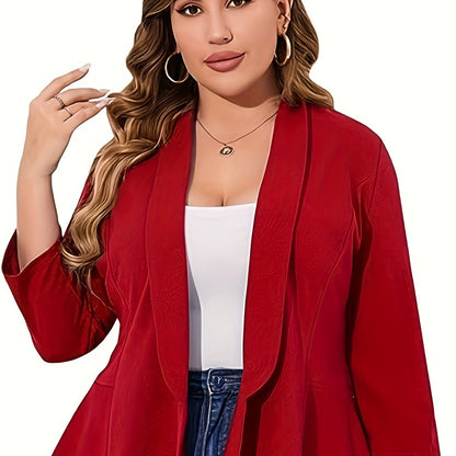 Blazer Feminino Plus Size – Manga ¾, Gola Lapela, Uso Profissional