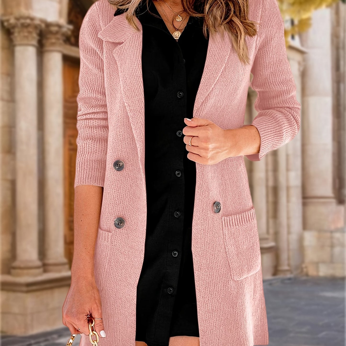 Cardigã Longo Lapela Elegante – Versatilidade Refinada