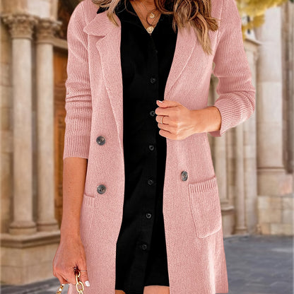 Cardigã Longo Lapela Elegante – Versatilidade Refinada