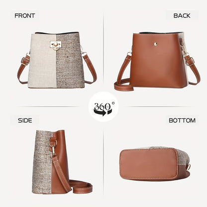 Bolsa Bucket Crossbody PU Multifuncional