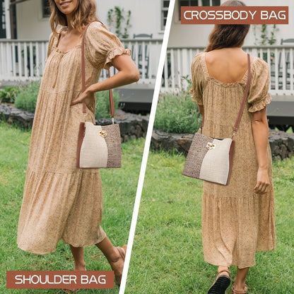 Bolsa Bucket Crossbody PU Multifuncional