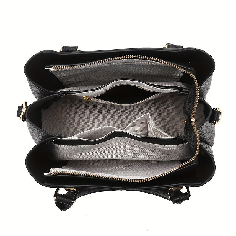 Kit Feminino 3 Bolsas – Tote, Ombro & Clutch Essenciais para o Dia e a Noite