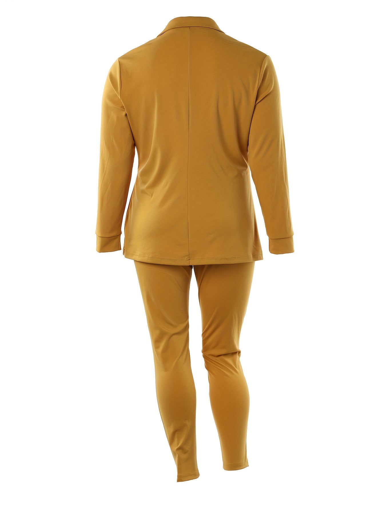 Conjunto Plus Size Feminino Blazer & Calça – Zíper Frontal com Elegância Profissional