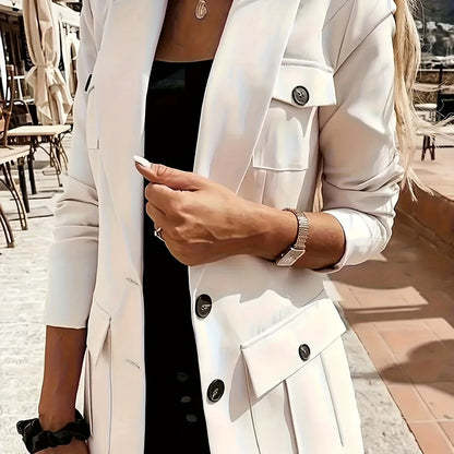 Blazer de Alfaiataria Branca – Toque Moderno para o Look Profissional