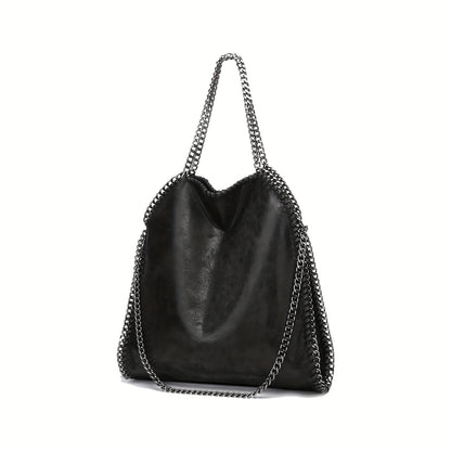 Bolsa Feminina Top Handle & Crossbody – Tote Espaçosa em Preto com Corrente